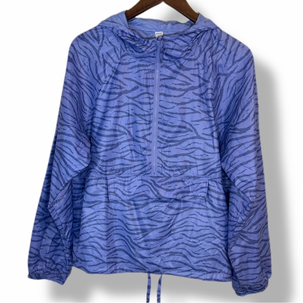 Marika Packable Windbreaker Jacket Purple Zebra Print Size L